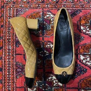 Tory Burch Cap Heel Quilted Block Heels